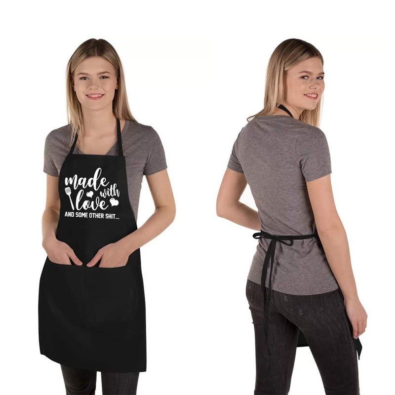Saukore Funny Aprons for Women Men  Novelty Kitchen Cooking Apron with 2 Pockets  Cute Baking Gifts for Bakers  Birthday Housewarming Gifts for Wife Husband Mom Sister Daughter Grandma - Image 2
